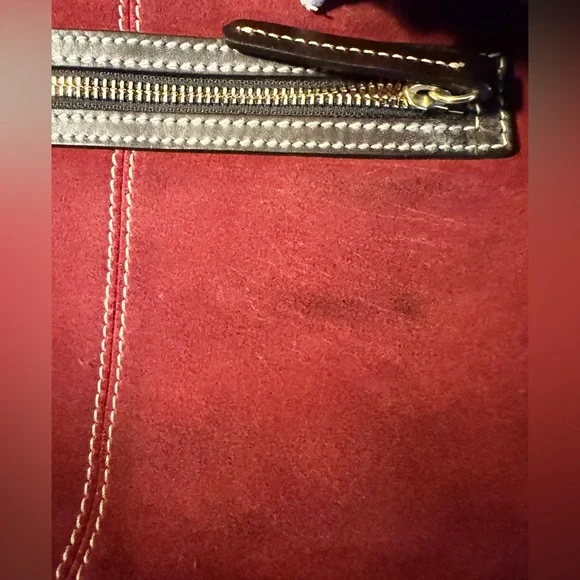 Dooney & Bourke Vintage Safari Suede Hobo Bag (Red/Brown) - EUC - Picture 15 of 16